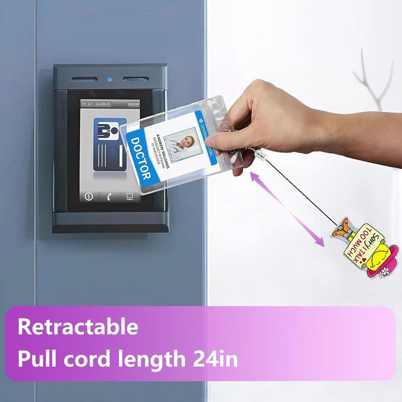 Bydevia Sorry I Talk Too Much Badge Reel Retractable, Funny Badge Reel for Nurse Nursing RN MA CNA LPN Medical Worker & Office Staff, Smiley Girl Badge Holder with Alligator Clip & 24” Durable Nylon Cord - Image 5